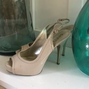 SALE🎉Guess Platform Peep-Toe Slingback Heels